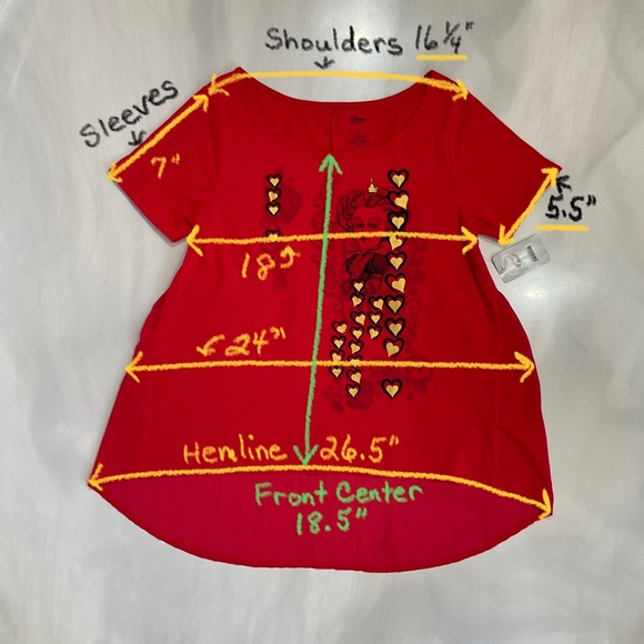 Disney Queen of Hearts Top Size Medium High Low Blouse Valentines Day ❤️🔥 - Picture 12 of 14
